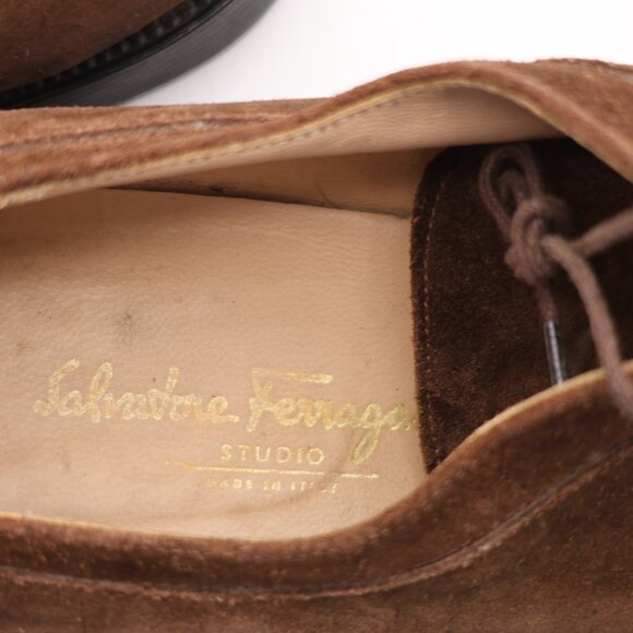 Salvatore Ferragamo Studio Men Size 13 D Brown Cap Toe Oxford Dress Shoes main image 12
